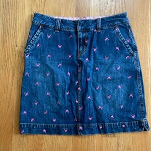 Lilly Pulitzer Jean skirt with pink whales size 0